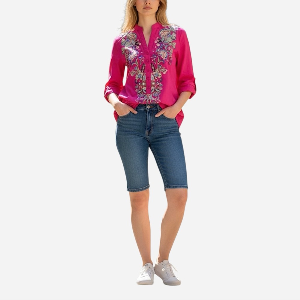 🌸New🌸 Luna Moon Roll Ip Sleeve Shirt Top S NWT